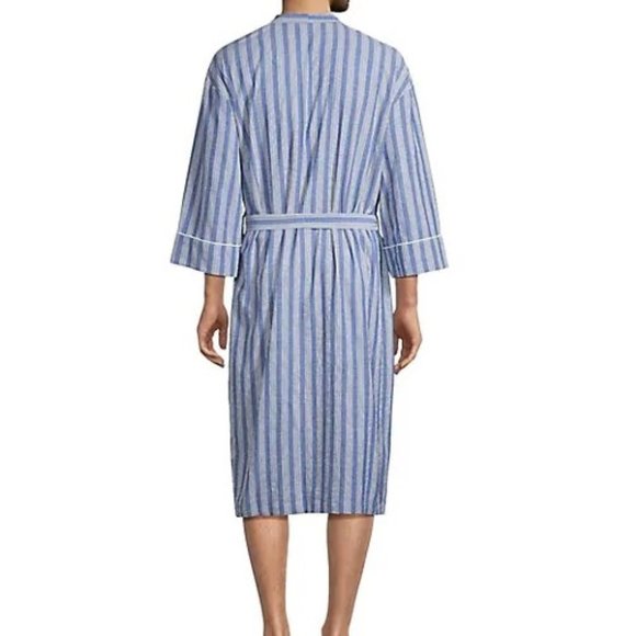 Striped Cotton Robe - Sterling - Picture 2 of 5